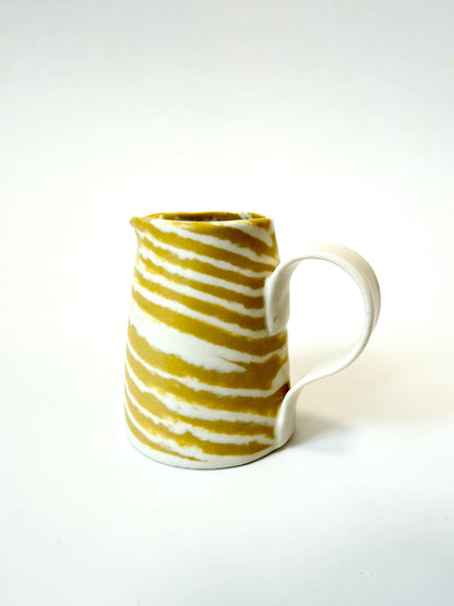 Ceramic Nerikomi Jug - Small - Mustard Stripe