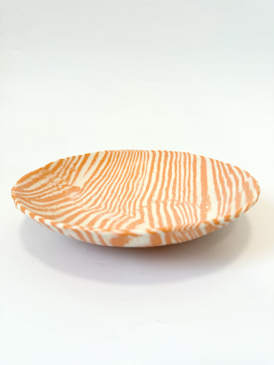 Ceramic Nerikomi Statement Dish - Orange Stripe