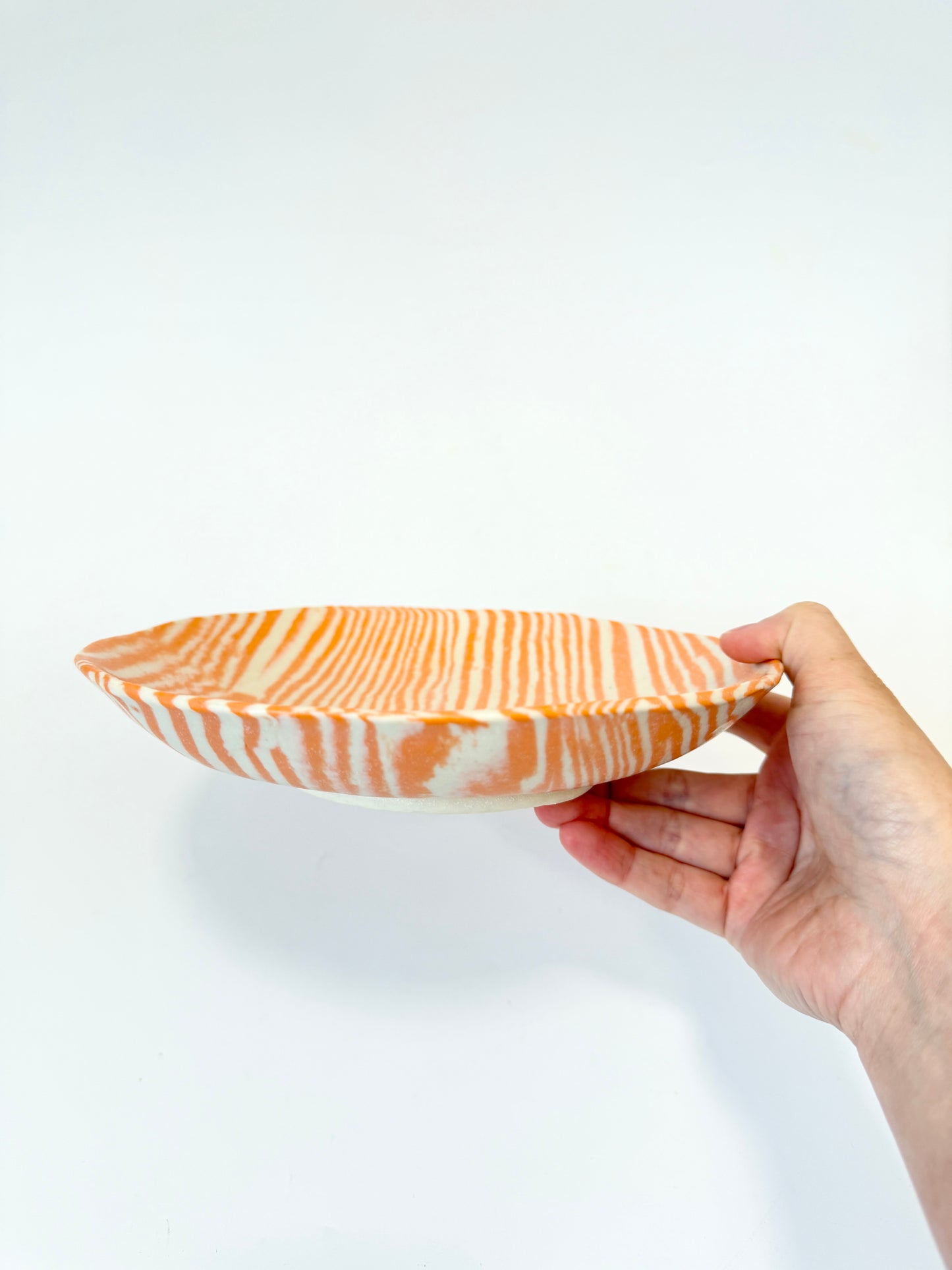 Ceramic Nerikomi Statement Dish - Orange Stripe