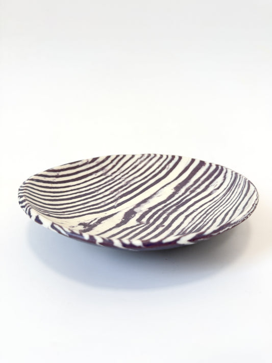 Ceramic Nerikomi Statement Dish - Purple Stripe