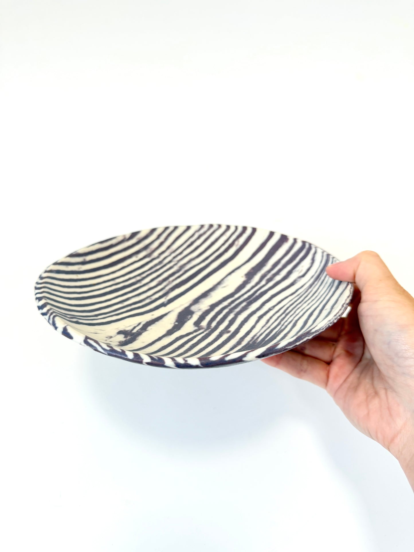 Ceramic Nerikomi Statement Dish - Purple Stripe