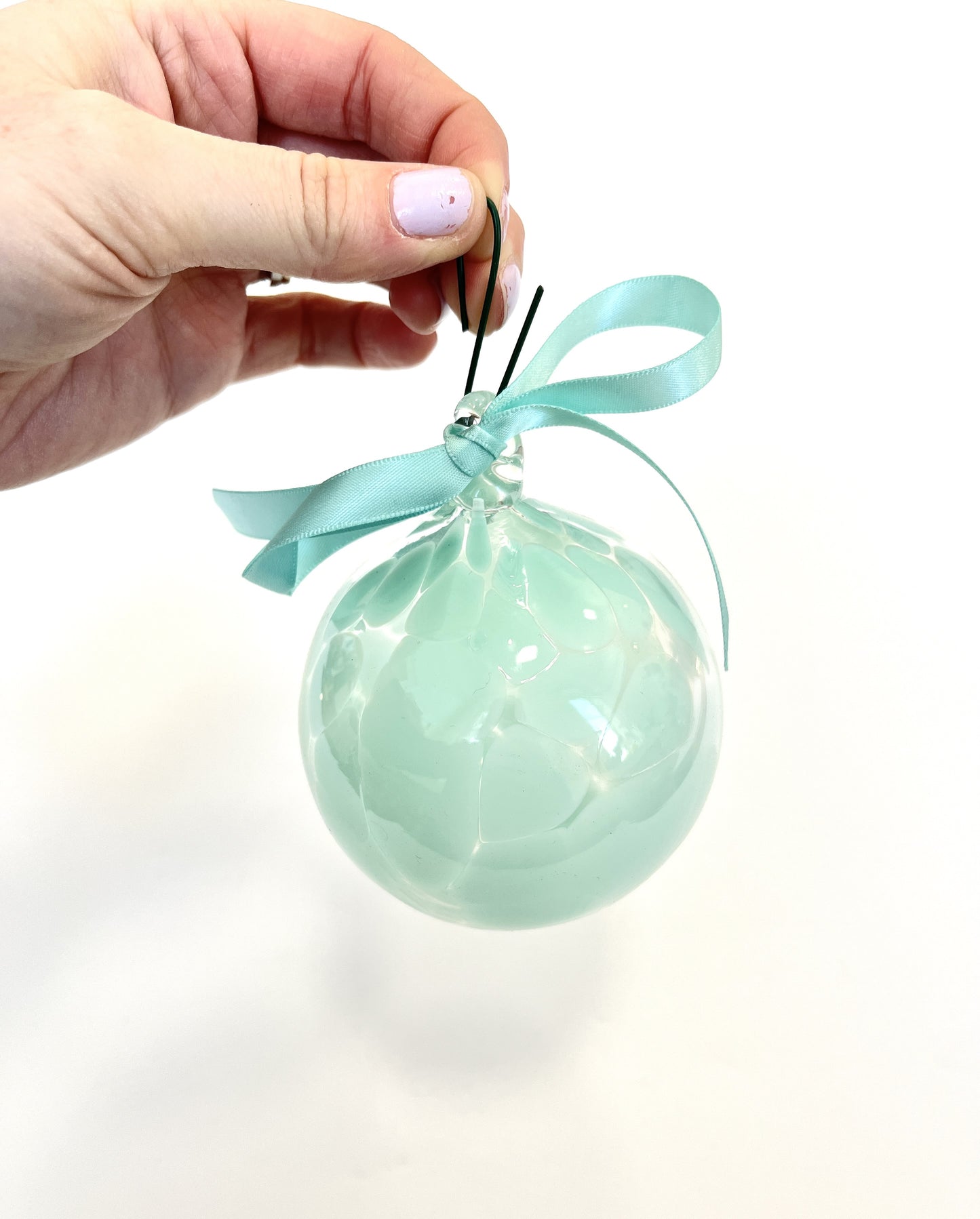 Handblown Glass Bauble - Aqua