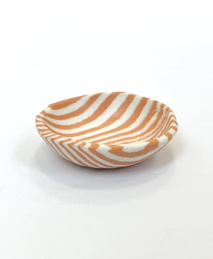 Ceramic Nerikomi Tiny Dish - Orange Stripe