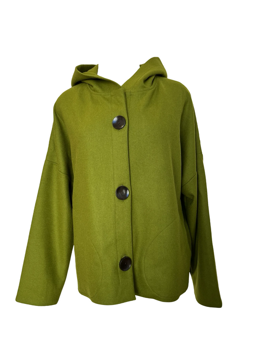 "Ava" Wool Blend Jacket - Olive