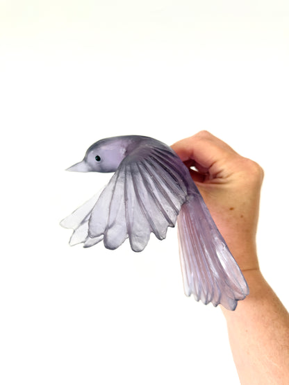 Fantail / Pīwakawaka #2 (Wings Down) - Purple