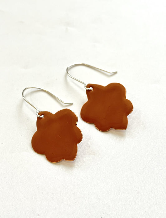 Fleur de Lis Earrings - Cognac