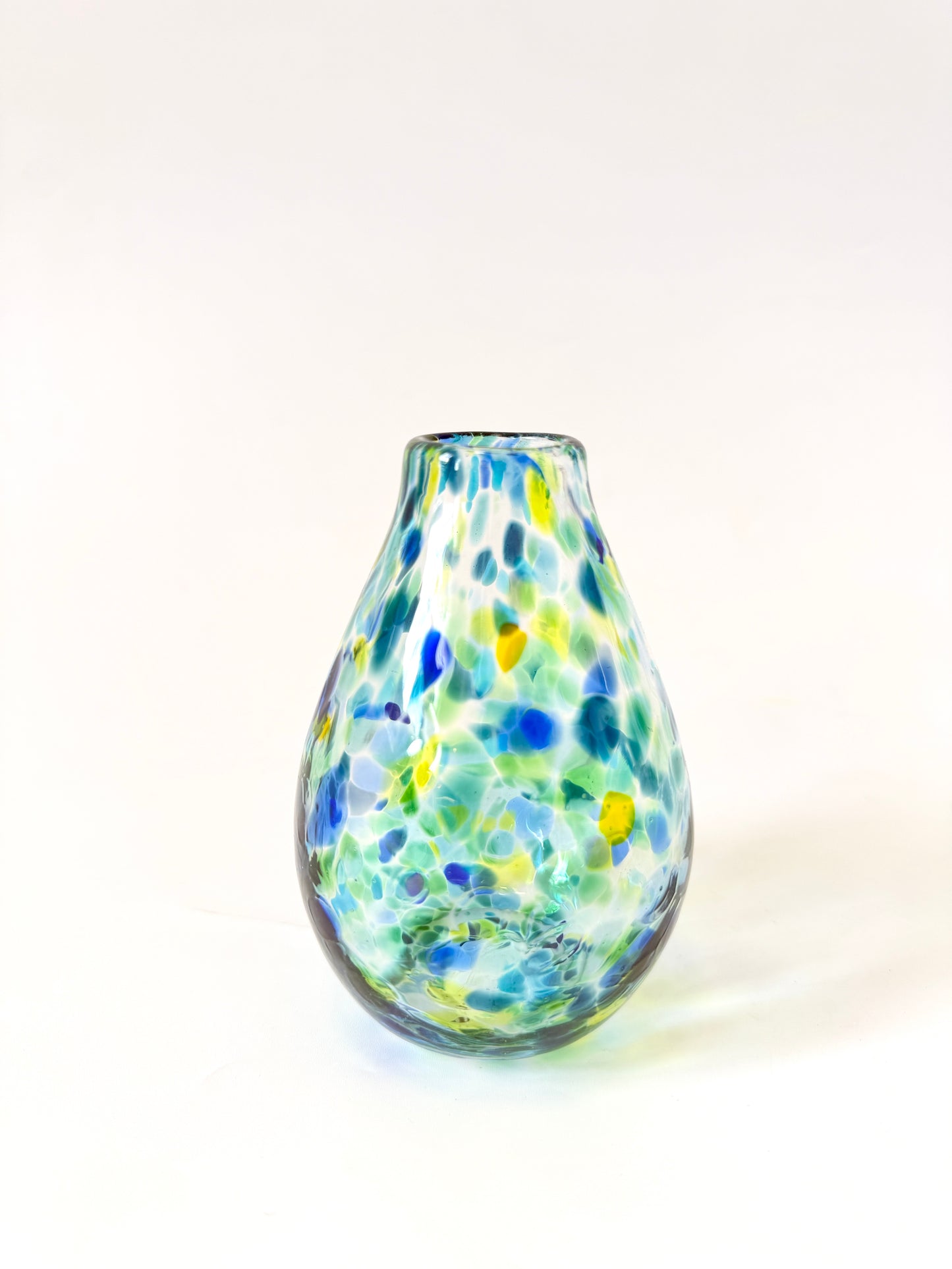 Handblown Glass Diffuser Vase - Teal/Blue Green with 2cm Opening