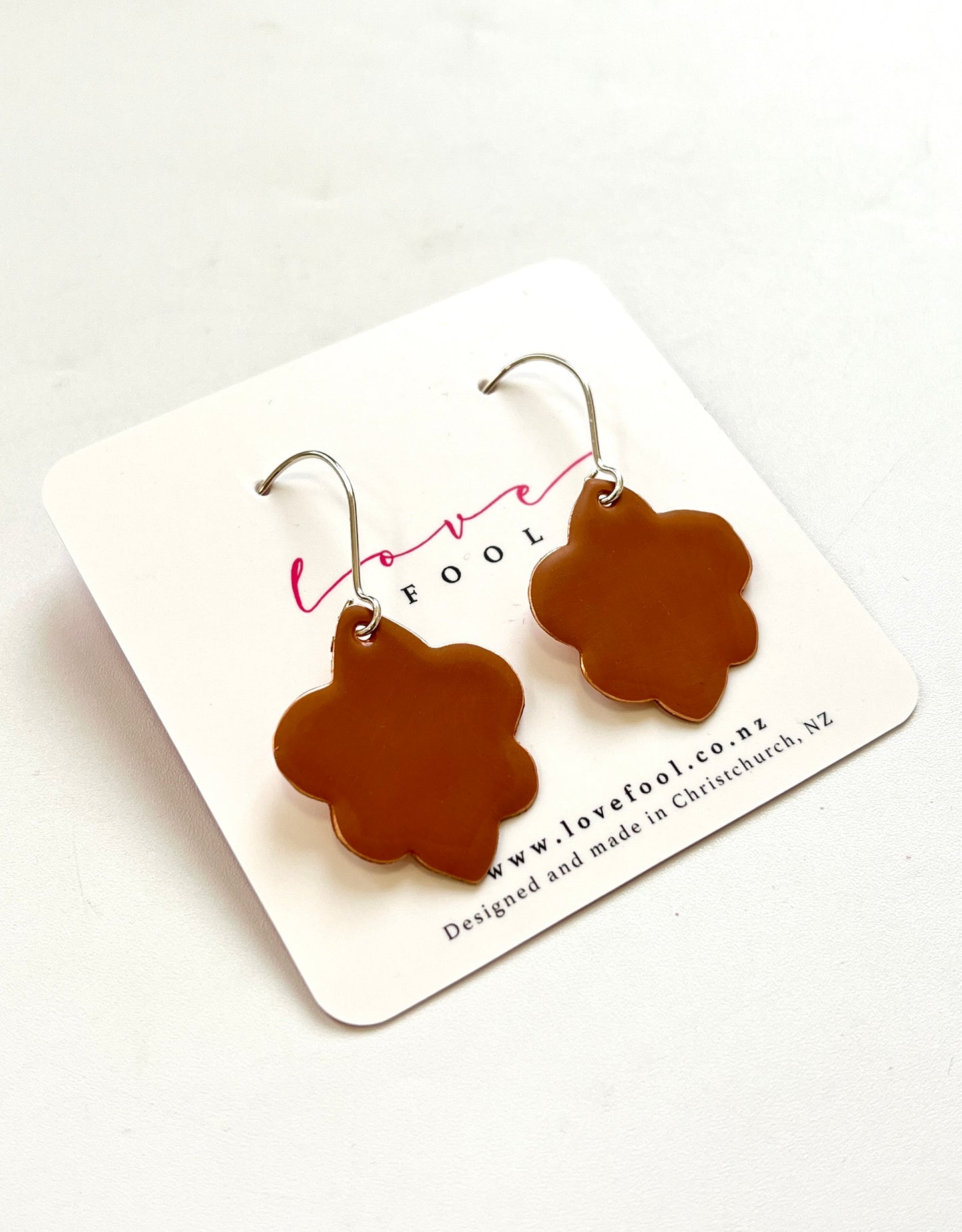 Fleur de Lis Earrings - Cognac