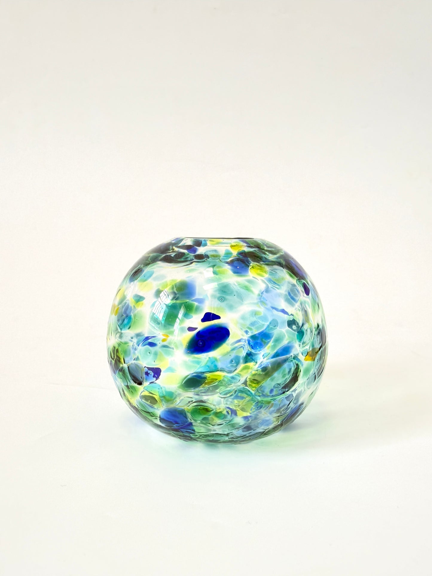 Handblown Glass Diffuser Vase - Teal/Blue Green with 2cm Opening