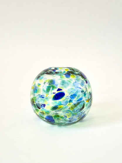 Handblown Glass Diffuser Vase - Teal/Blue Green with 2cm Opening