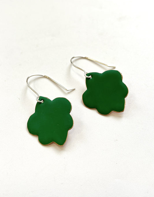 Fleur de Lis Earrings - Dark Green