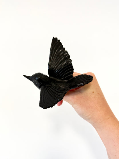 Tomtit / Kōmiromiro - Solid Black - by Luke Jacomb Studio