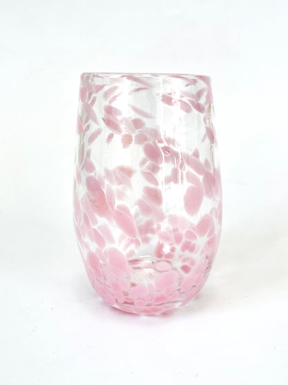 Handblown Glass Tumbler - Soft Pink