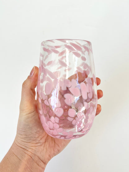 Handblown Glass Tumbler - Soft Pink