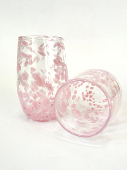 Handblown Glass Tumbler - Soft Pink