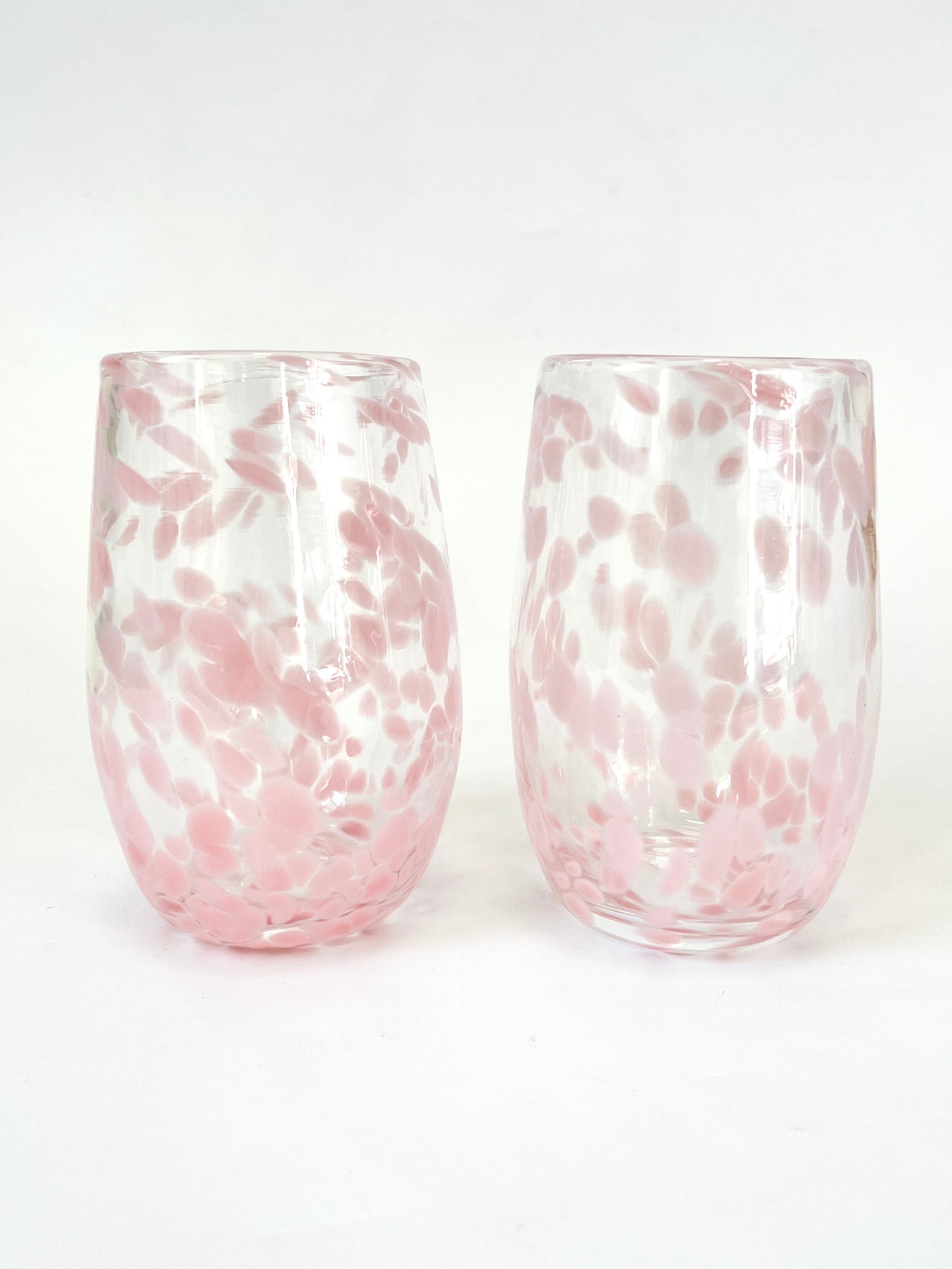 Handblown Glass Tumbler - Soft Pink