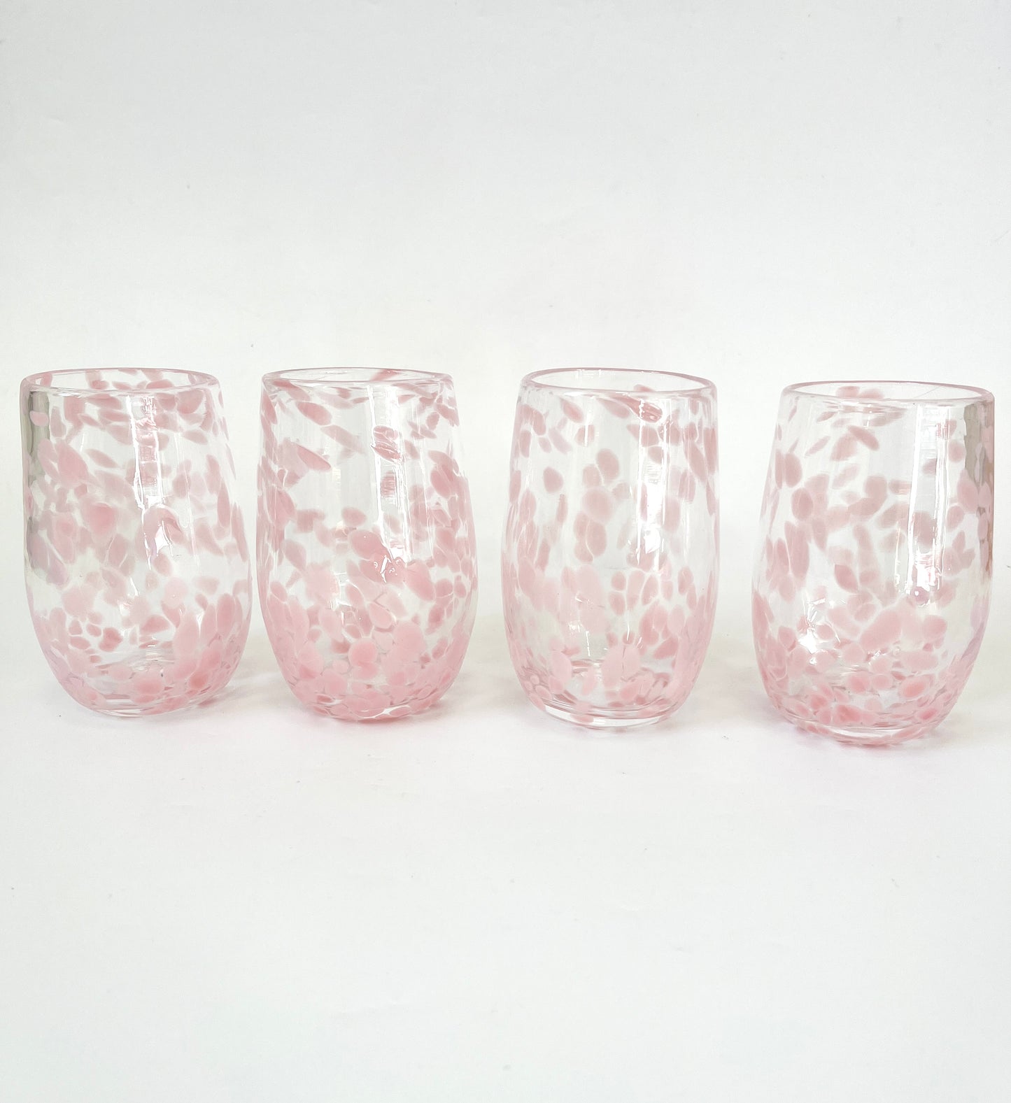 Handblown Glass Tumbler - Soft Pink