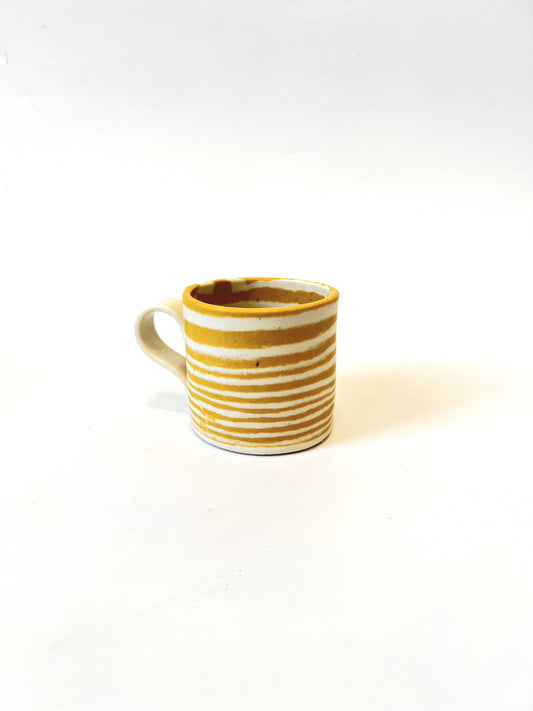 Ceramic Nerikomi Mug - Medium - Yellow Stripe