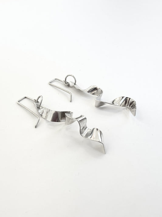 Silver Ribbon Earrings - inc exclusive
