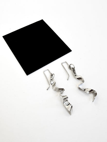 Silver Ribbon Earrings - inc exclusive