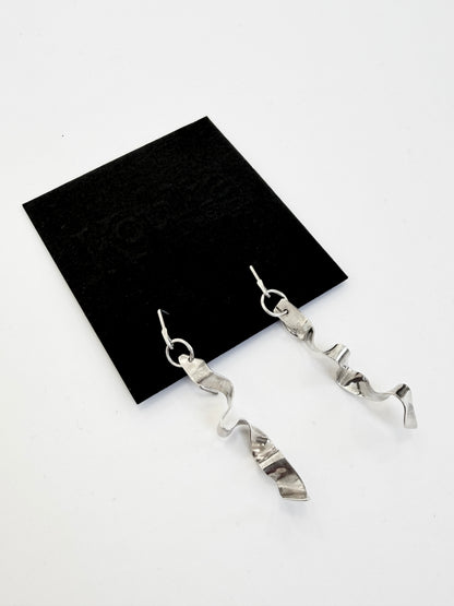 Silver Ribbon Earrings - inc exclusive