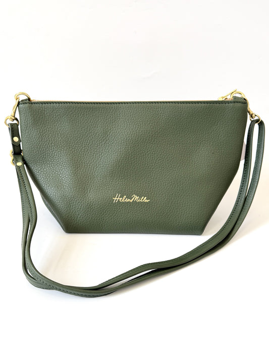 Mini Tuck Leather Handbag - Meadow Green Leather