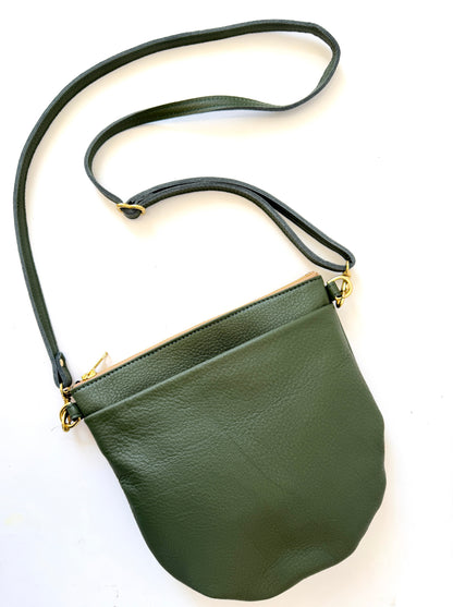 Party Pouch Handbag - Meadow Green Leather