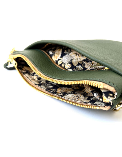 Party Pouch Handbag - Meadow Green Leather