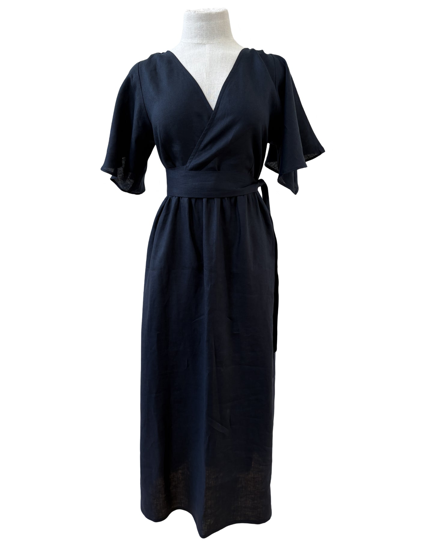 "Kelsey" Dress - Navy Linen