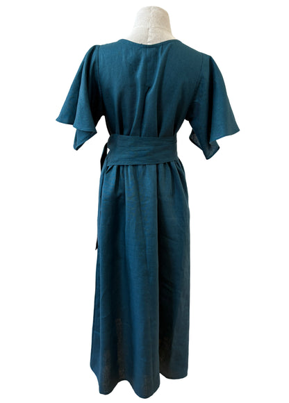 "Kelsey" Dress - Teal Linen