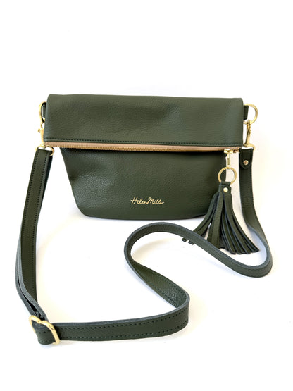 Mini Slouch handbag - Meadow Green leather