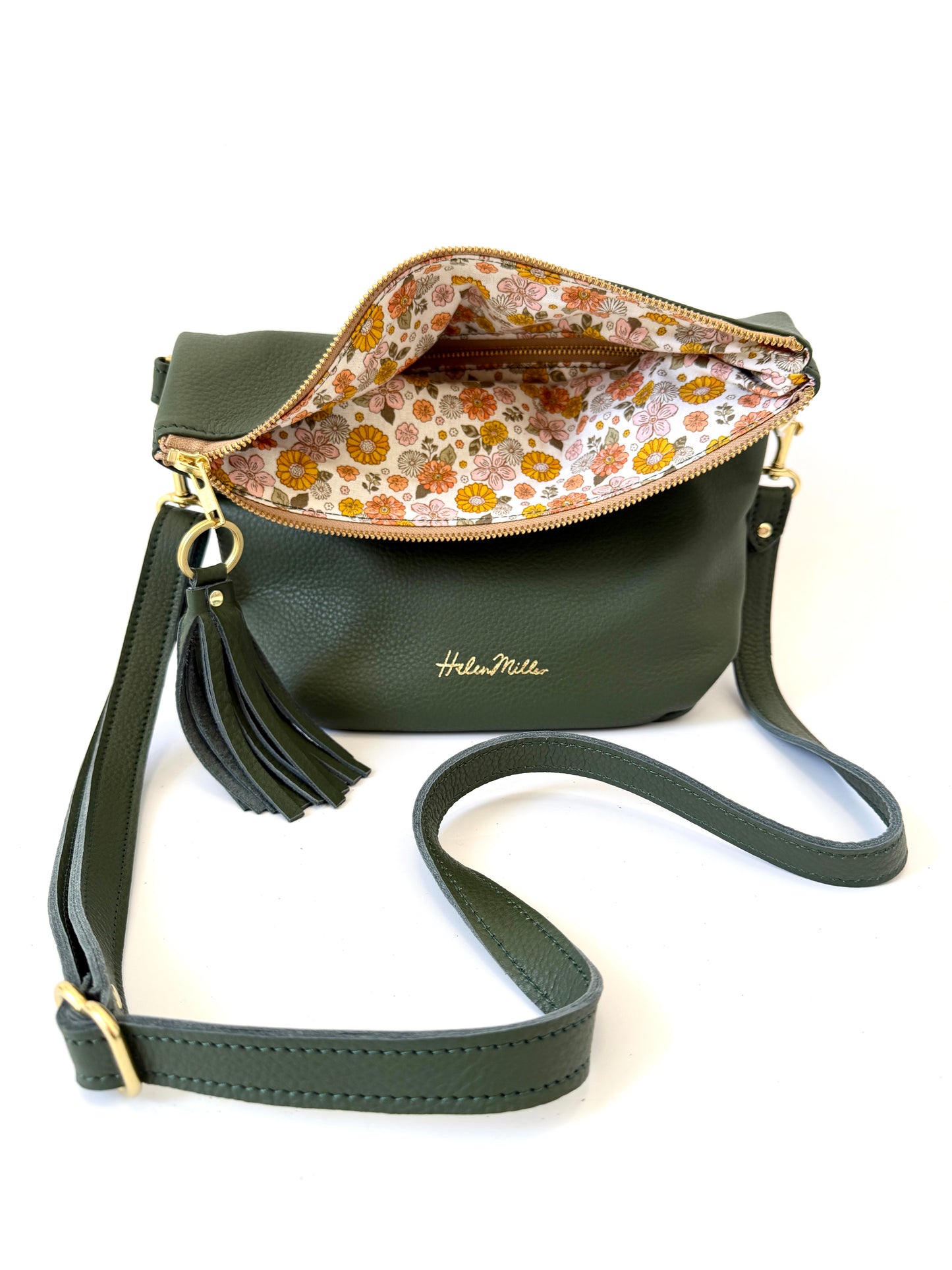 Mini Slouch handbag - Meadow Green leather