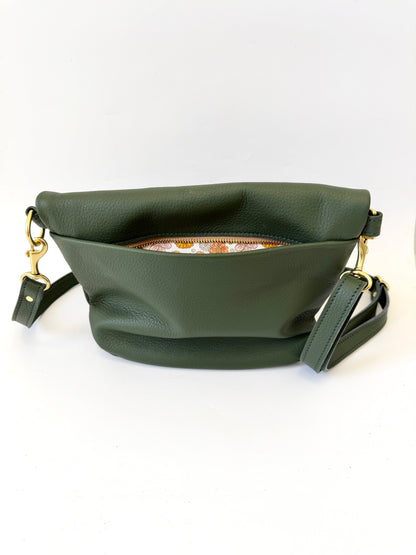Mini Slouch handbag - Meadow Green leather
