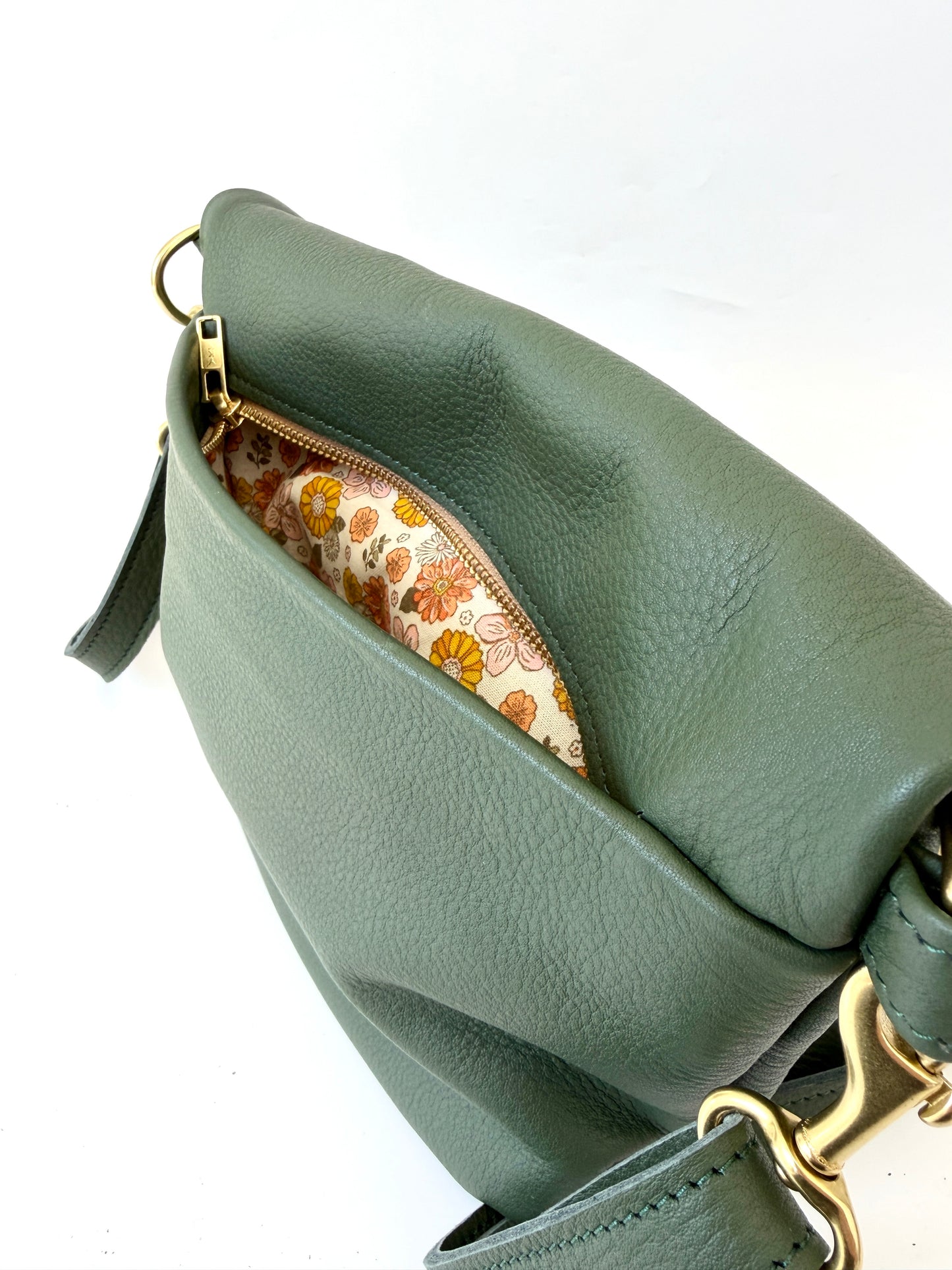 Mini Slouch handbag - Meadow Green leather