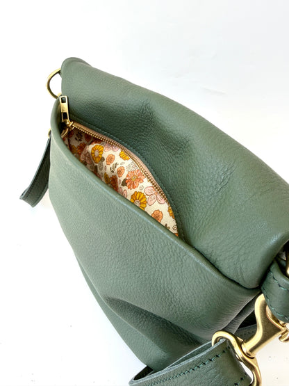 Mini Slouch handbag - Meadow Green leather