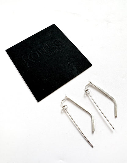 Silver Bent Bar earrings