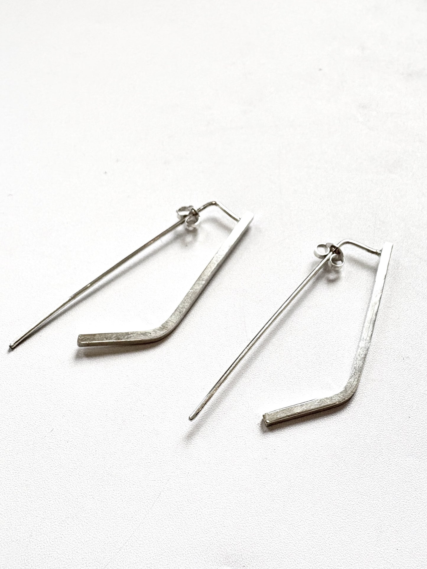 Silver Bent Bar earrings