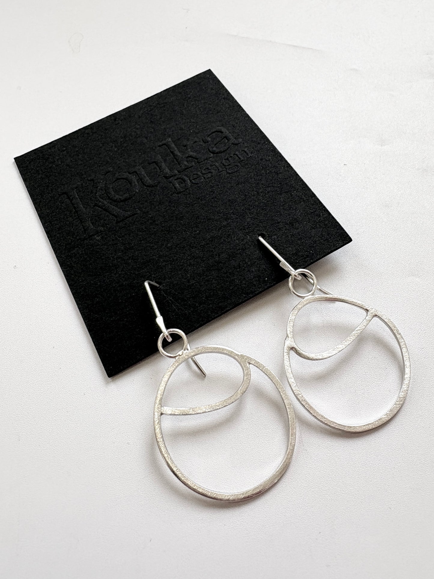 Silver Wave Hoop Earrings