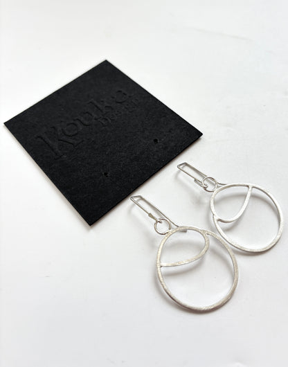 Silver Wave Hoop Earrings