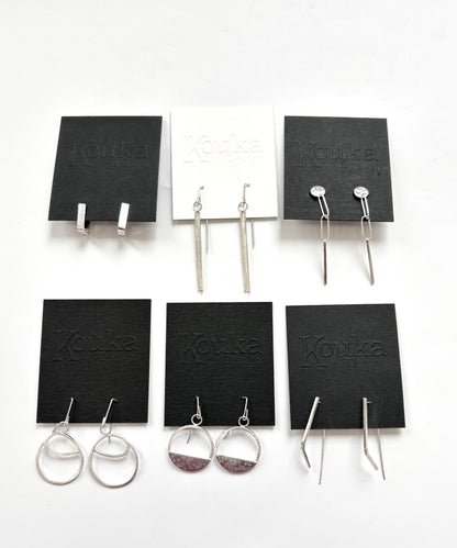 Silver Bent Bar earrings