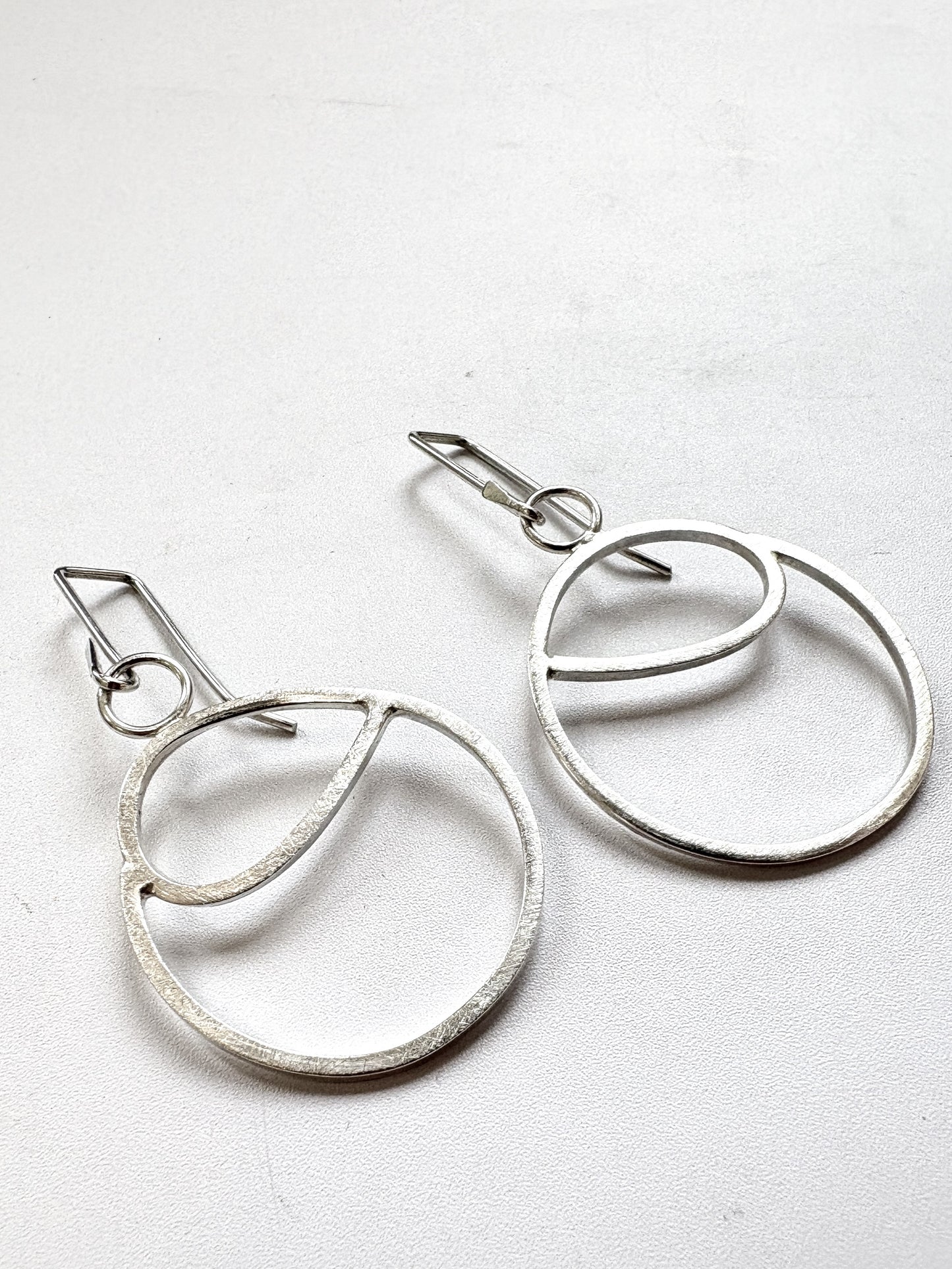 Silver Wave Hoop Earrings