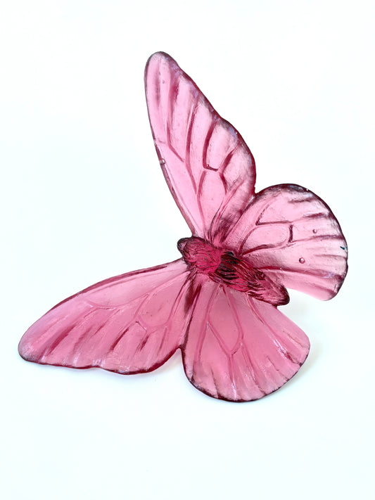 Gold Ruby Large Glass Butterfly Artwork - Classic - by Luke Jacomb