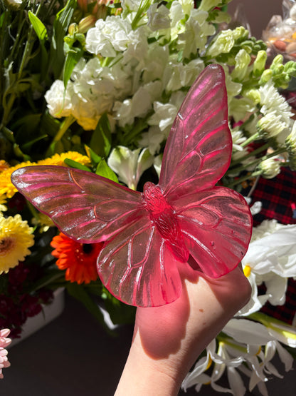 Gold Ruby Glass Butterfly Artwork - Monarch- by Luke Jacomb
