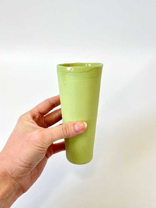 Pistachio Vessel - One of a Kind Ceramic - Skinny 5.5 x 13.5cm