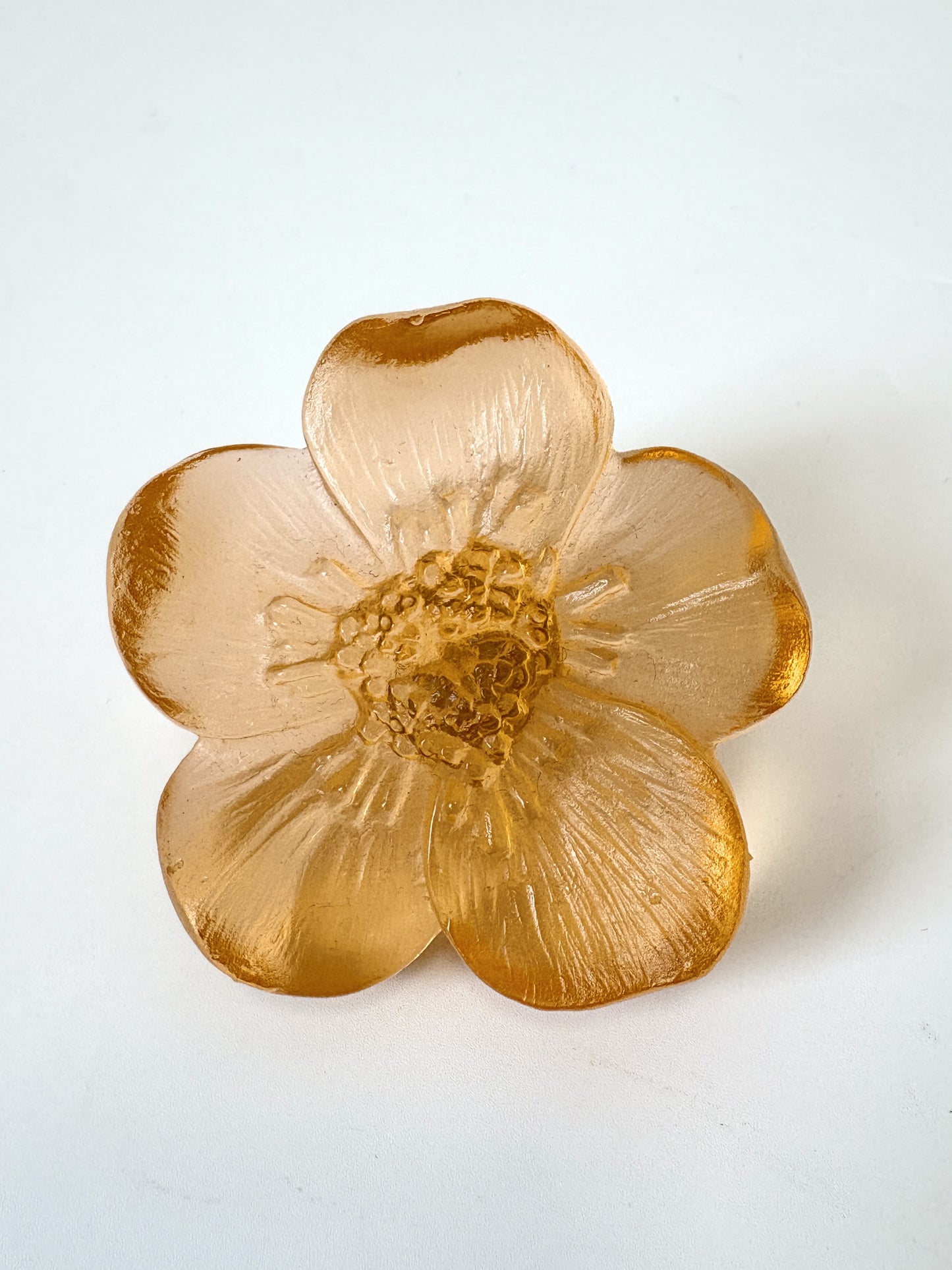 Cast Glass Buttercup Flower - Apricot - Garden Path Series