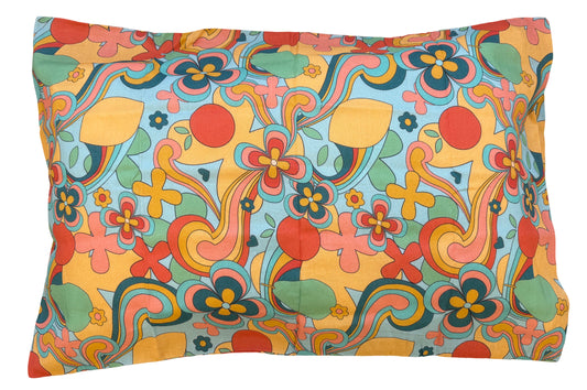 Pretty Floral Pillowcases -  Teal Retro