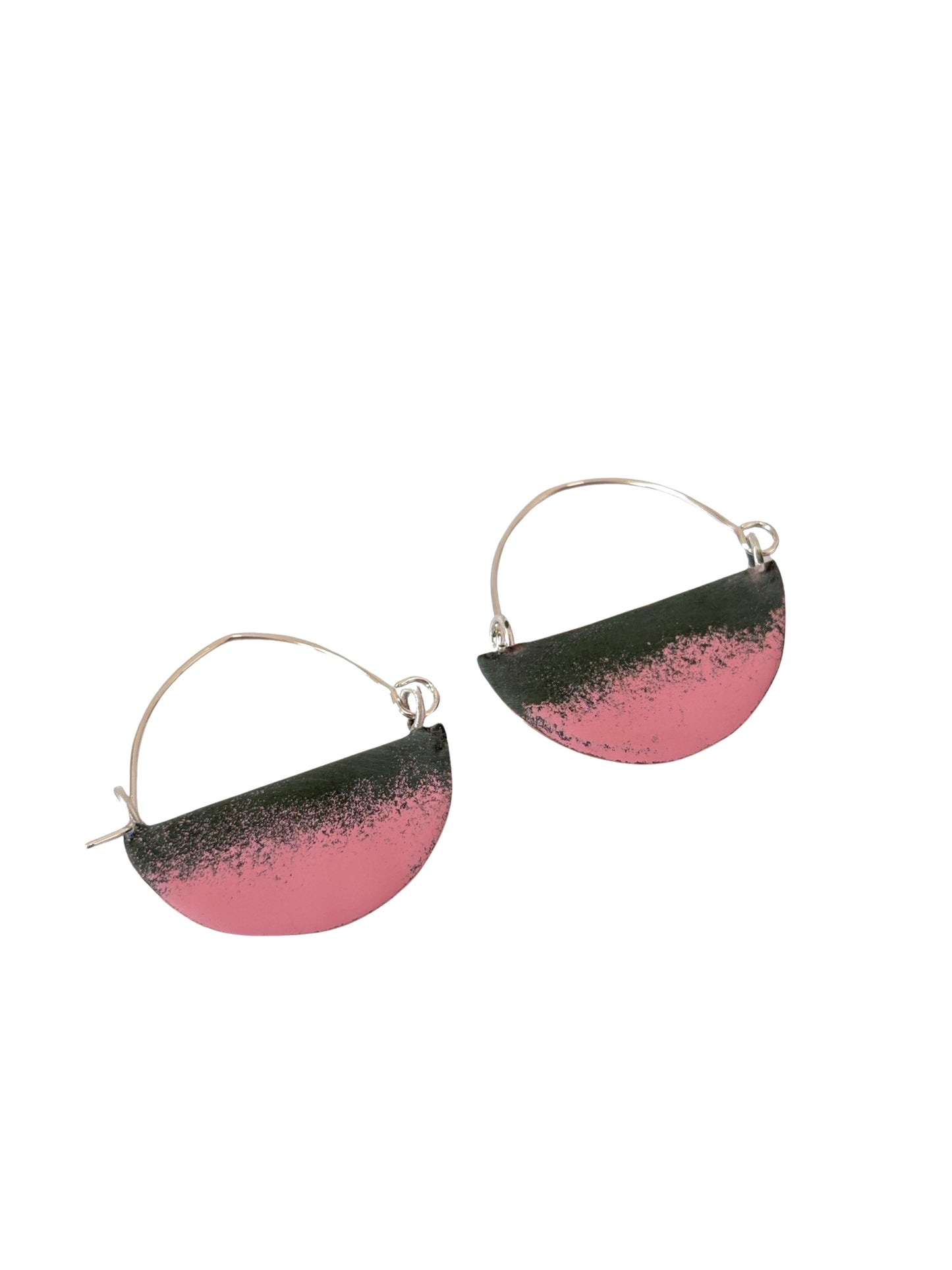 Landscape Earrings - Olive / Pink