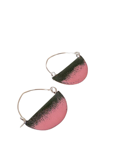 Landscape Earrings - Olive / Pink