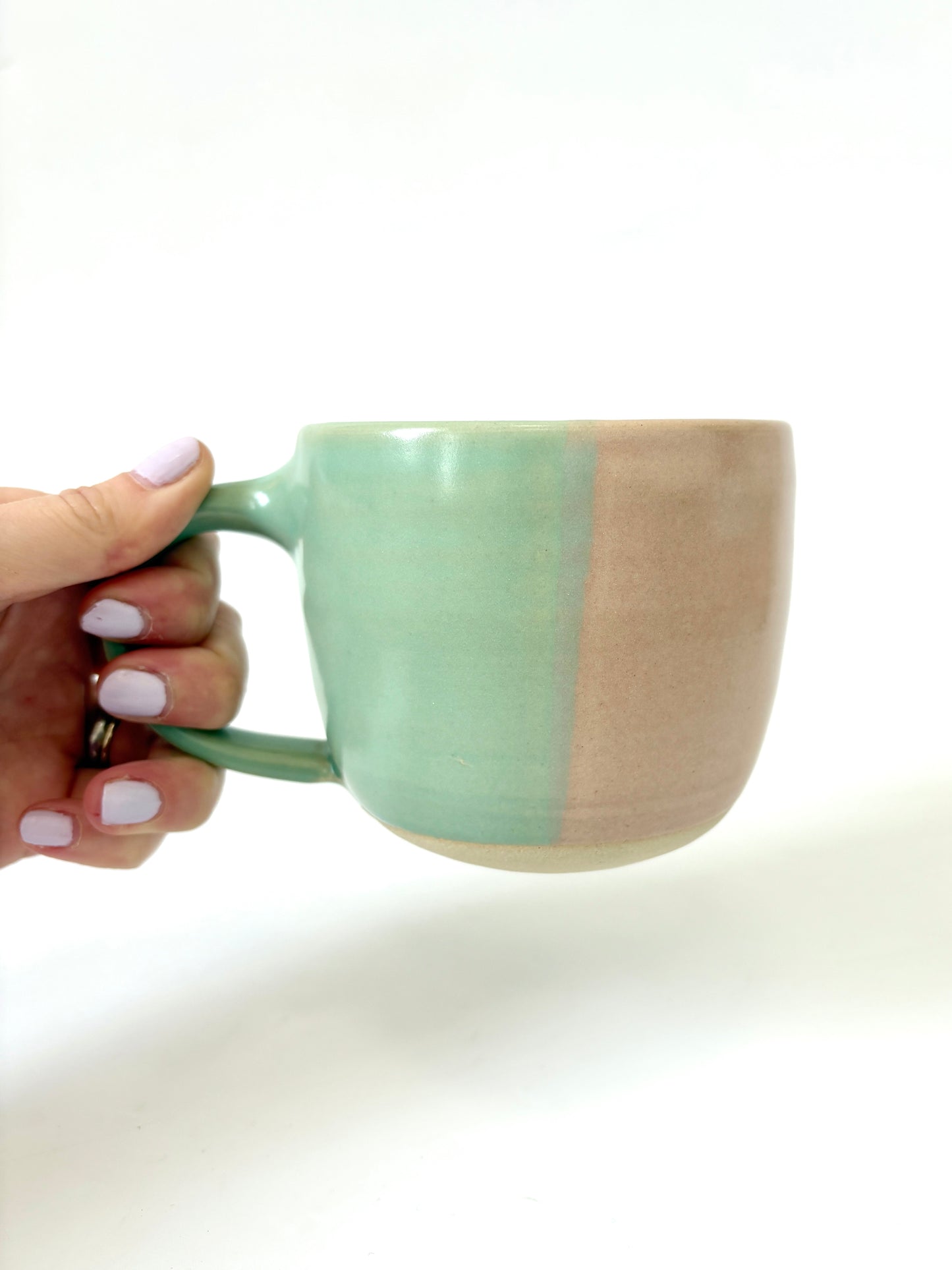 *Exclusive* Two-Toned Ceramic Mug - Pink / Aqua