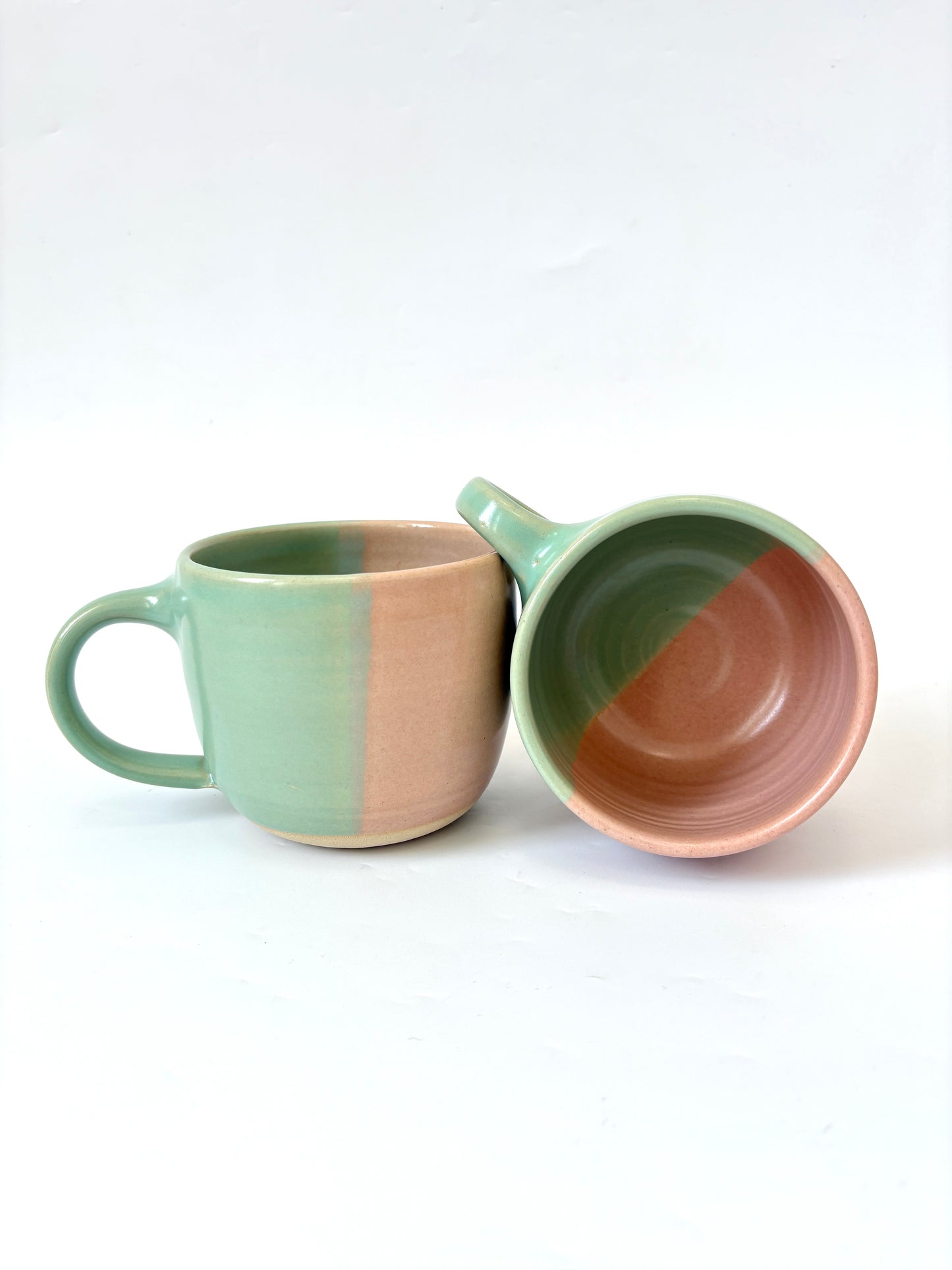 *Exclusive* Two-Toned Ceramic Mug - Pink / Aqua